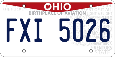 OH license plate FXI5026