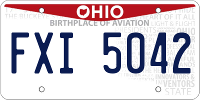 OH license plate FXI5042