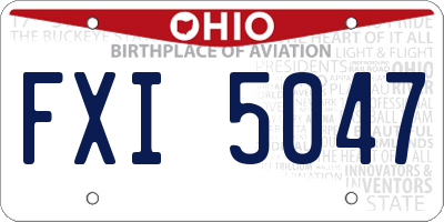 OH license plate FXI5047