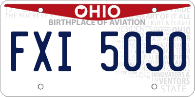 OH license plate FXI5050