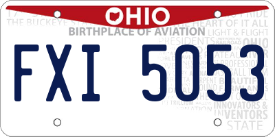 OH license plate FXI5053