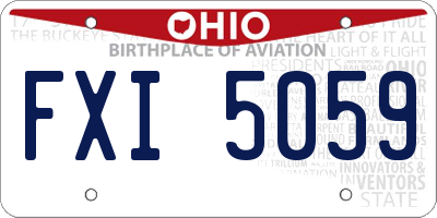 OH license plate FXI5059