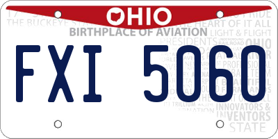 OH license plate FXI5060