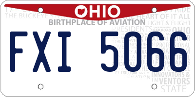 OH license plate FXI5066