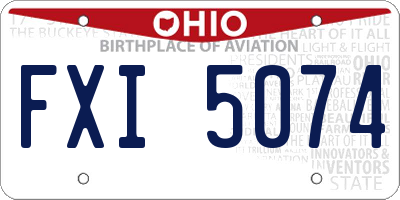 OH license plate FXI5074