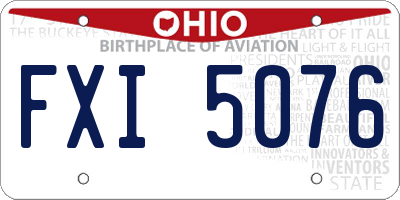 OH license plate FXI5076