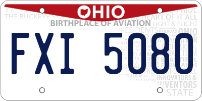 OH license plate FXI5080