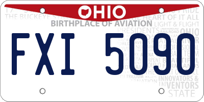 OH license plate FXI5090