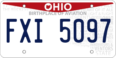 OH license plate FXI5097