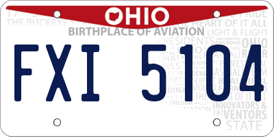 OH license plate FXI5104