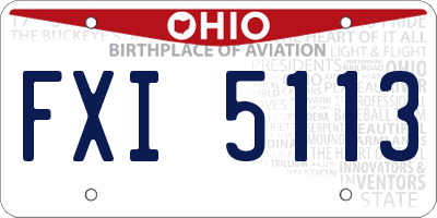 OH license plate FXI5113