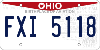 OH license plate FXI5118
