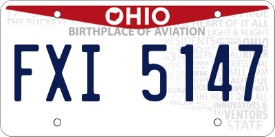 OH license plate FXI5147