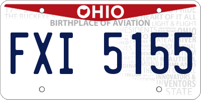 OH license plate FXI5155