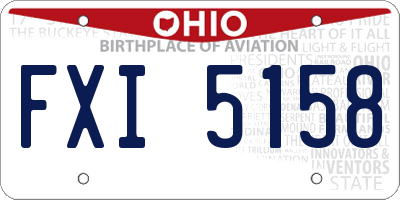 OH license plate FXI5158