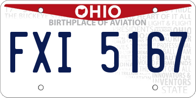 OH license plate FXI5167