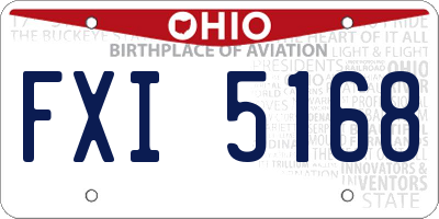 OH license plate FXI5168