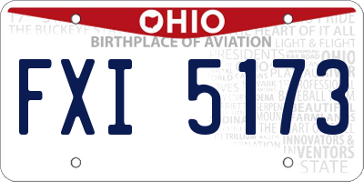OH license plate FXI5173