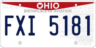 OH license plate FXI5181