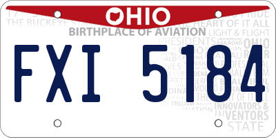 OH license plate FXI5184