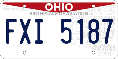 OH license plate FXI5187