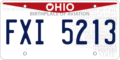 OH license plate FXI5213
