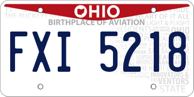 OH license plate FXI5218