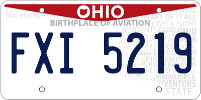 OH license plate FXI5219