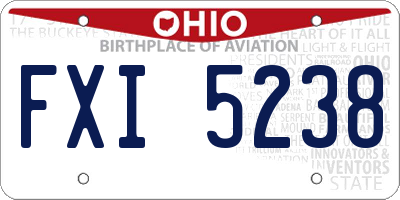 OH license plate FXI5238