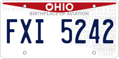 OH license plate FXI5242