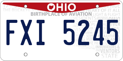 OH license plate FXI5245