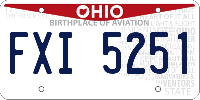 OH license plate FXI5251