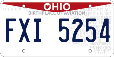 OH license plate FXI5254