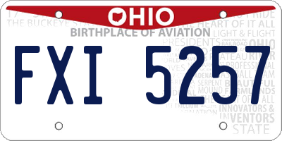 OH license plate FXI5257