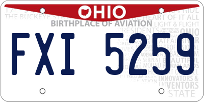 OH license plate FXI5259