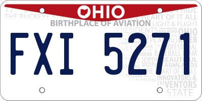 OH license plate FXI5271