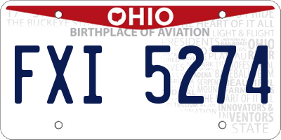 OH license plate FXI5274
