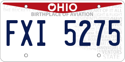 OH license plate FXI5275