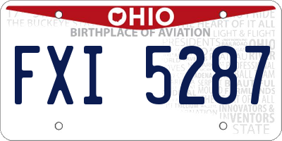 OH license plate FXI5287