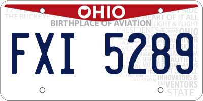 OH license plate FXI5289