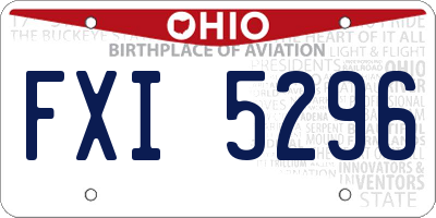 OH license plate FXI5296