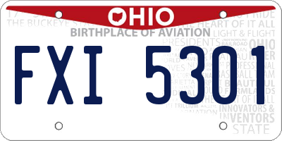 OH license plate FXI5301