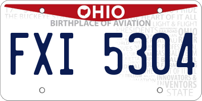 OH license plate FXI5304
