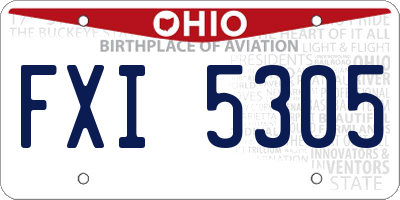 OH license plate FXI5305