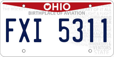 OH license plate FXI5311