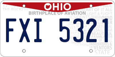 OH license plate FXI5321