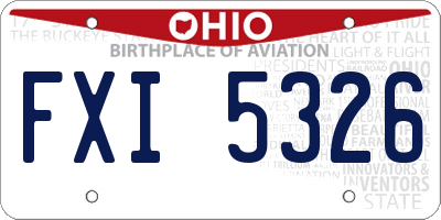 OH license plate FXI5326
