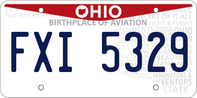 OH license plate FXI5329