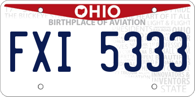 OH license plate FXI5333