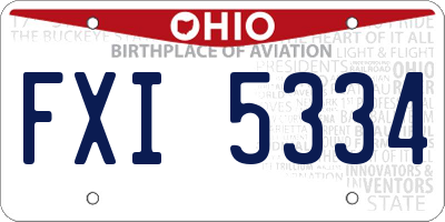 OH license plate FXI5334
